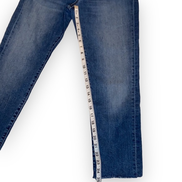 J Brand Sadey Mid Rise Straight Leg Crop Jeans Delphi Wash Raw Hem Size 27 - Picture 9 of 15